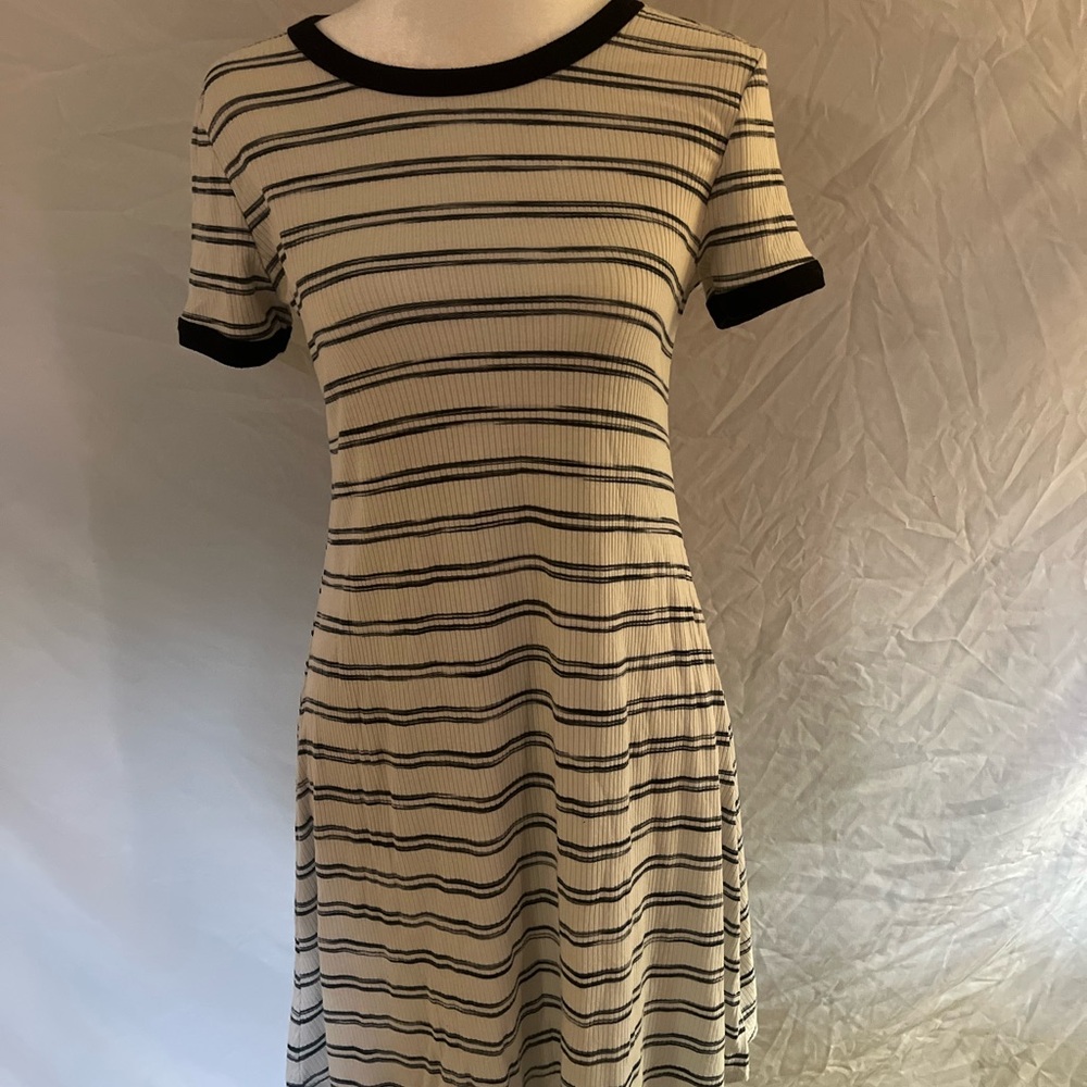 Mimi Chica Black and White Striped Mini Dress